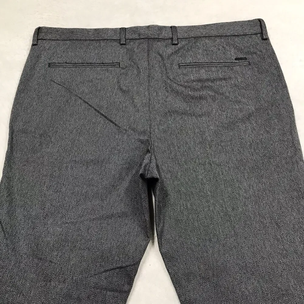 HUGO BOSS Kaito 1 Pant Men 40R (40x34) Gray Stretch Twill Flat Front Chino